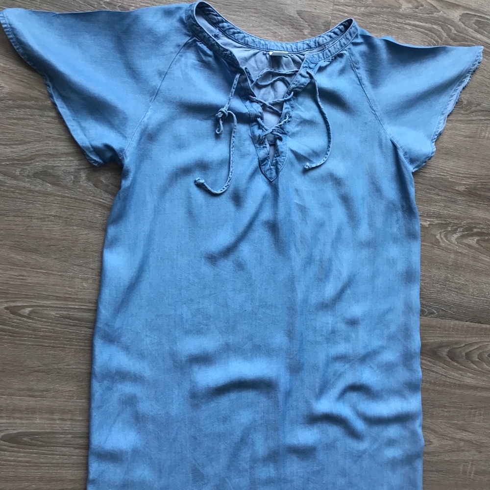 Jean lace up dress